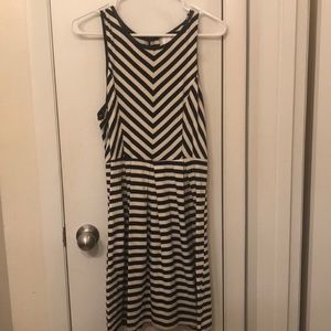 Black/White Racerback Striped Dress